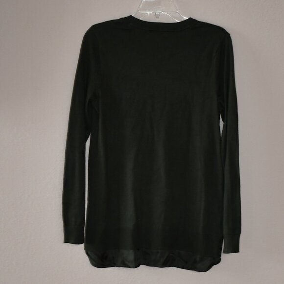 J Jill Women's Green Mock V-Neck LS Cotton Blend Tunic Sweater Shirt Size XS - Picture 5 of 6